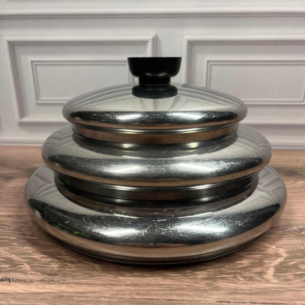 Revere Ware Replacement Lids Set of 3 Silver Stainless Steel 5.5in‎ 7.5in 6.5in
